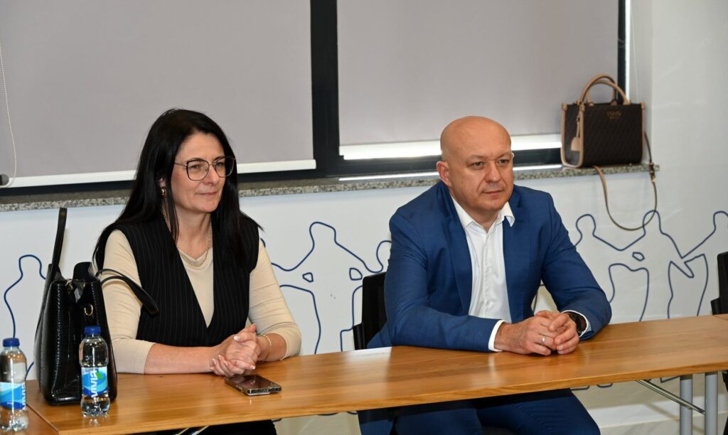 Zwei Teilnehmer der Veranstaltung